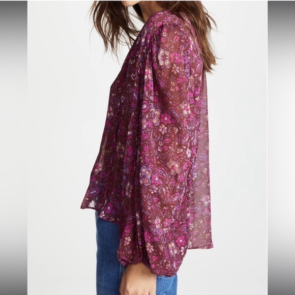 Ulla Johnson Carmine Blouse in Sumac Size 2 Silk - Picture 3 of 10